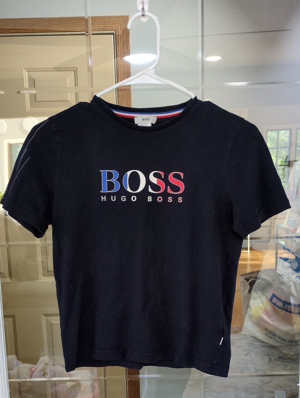 Hugo Boss Kids Navy Tee with Blue & Red Logo